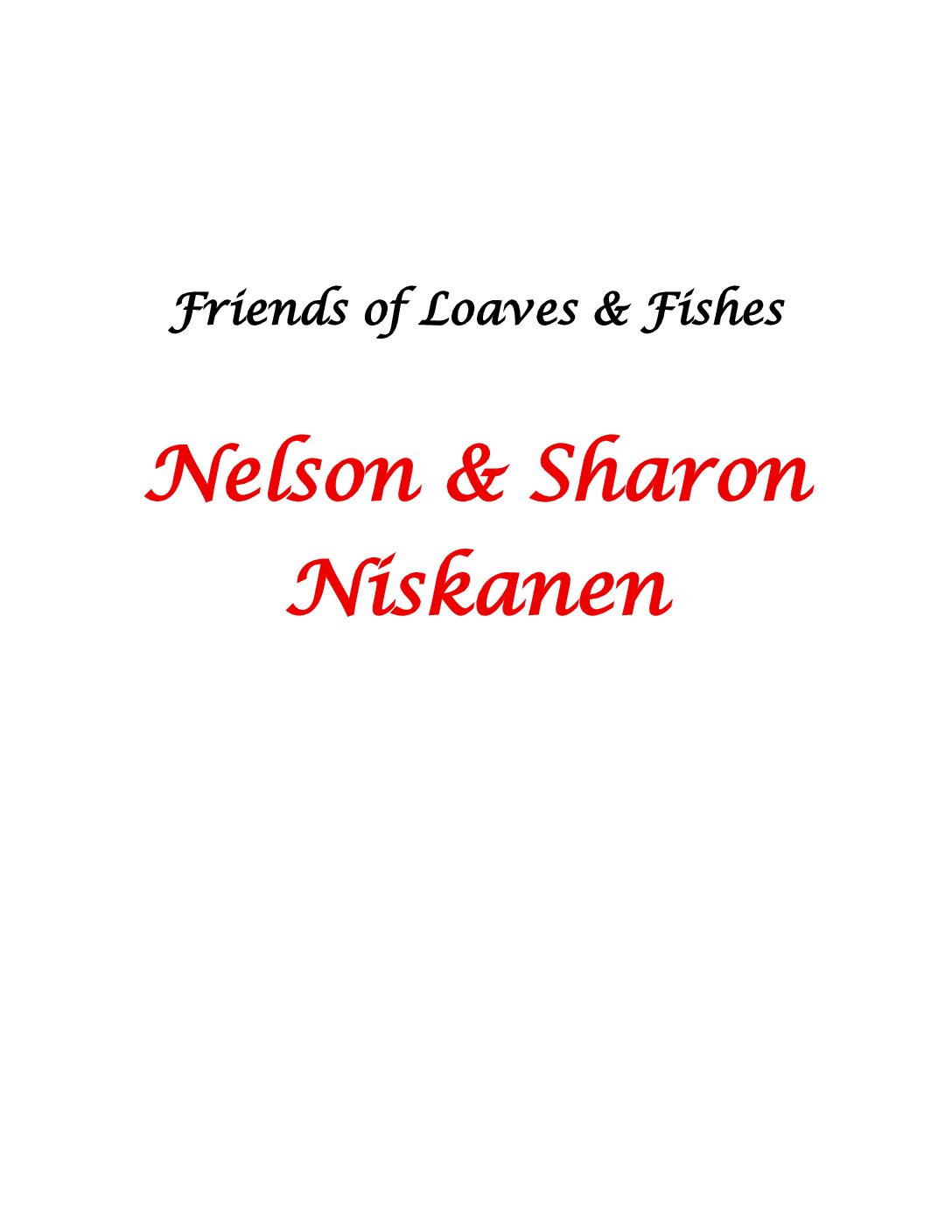 Nelson & Sharon Niskanen